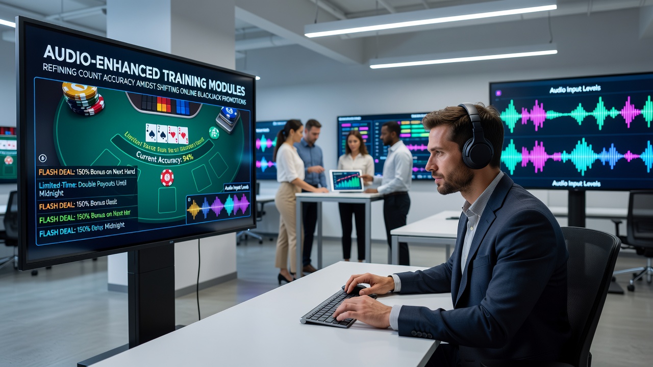 Detailansicht eines Audio-Trainingsmoduls mit laufendem Count und Promotionsübersicht