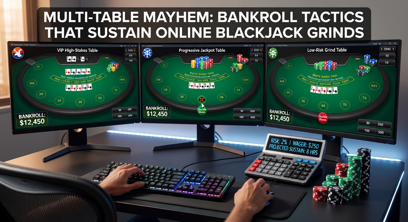 Grafik mit Bankroll-Kurven und Multi-Table-Charts, die langfristige Strategien illustrieren