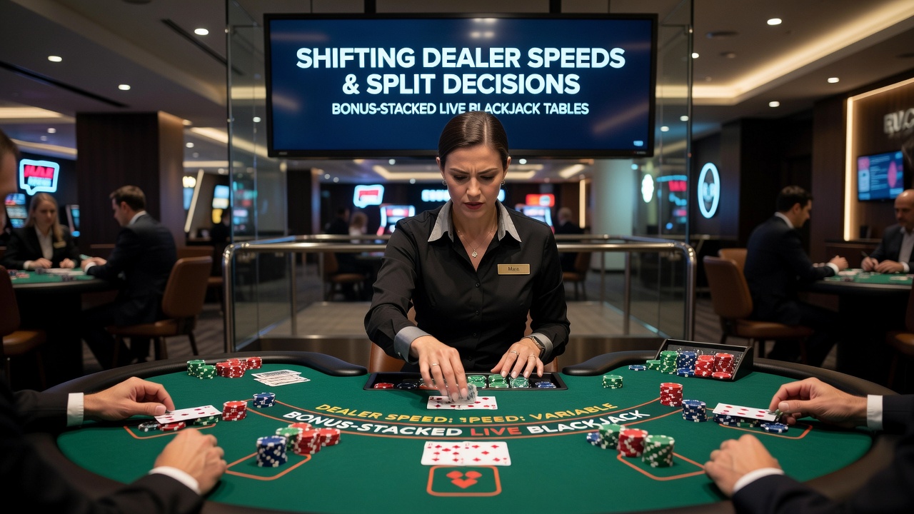 Live-Blackjack-Tisch mit variierenden Dealer-Tempi und Bonus-Elementen