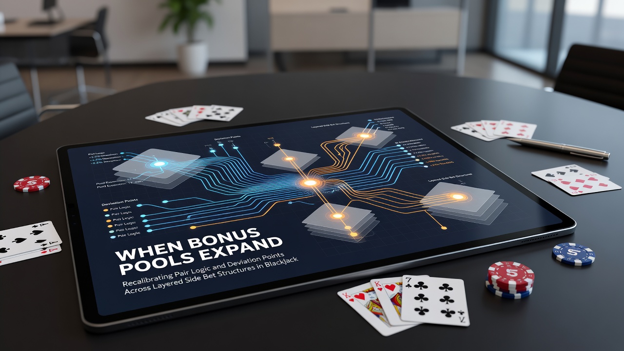 Blackjack-Tisch mit erweiterten Bonus-Pools und Side-Bet-Strukturen